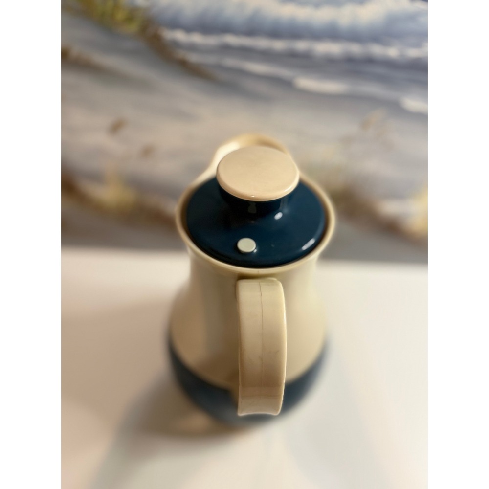 Vintage Thermos Ingrid No 570 Thermal Carafe Teal Cream West Germany MCM Pitcher - Picture 5 of 9